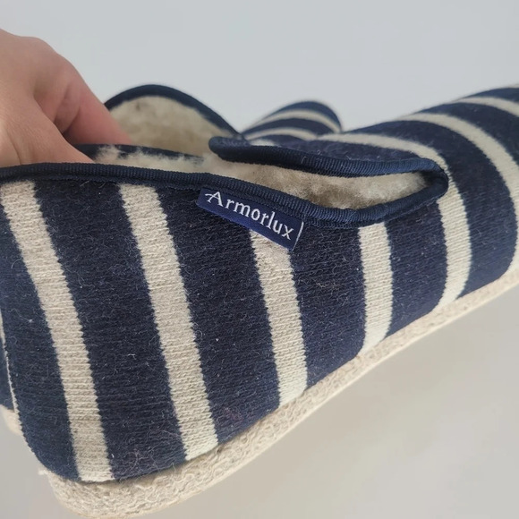 ARMOR lux wool slippers navy white stripe 47 - Picture 12 of 12